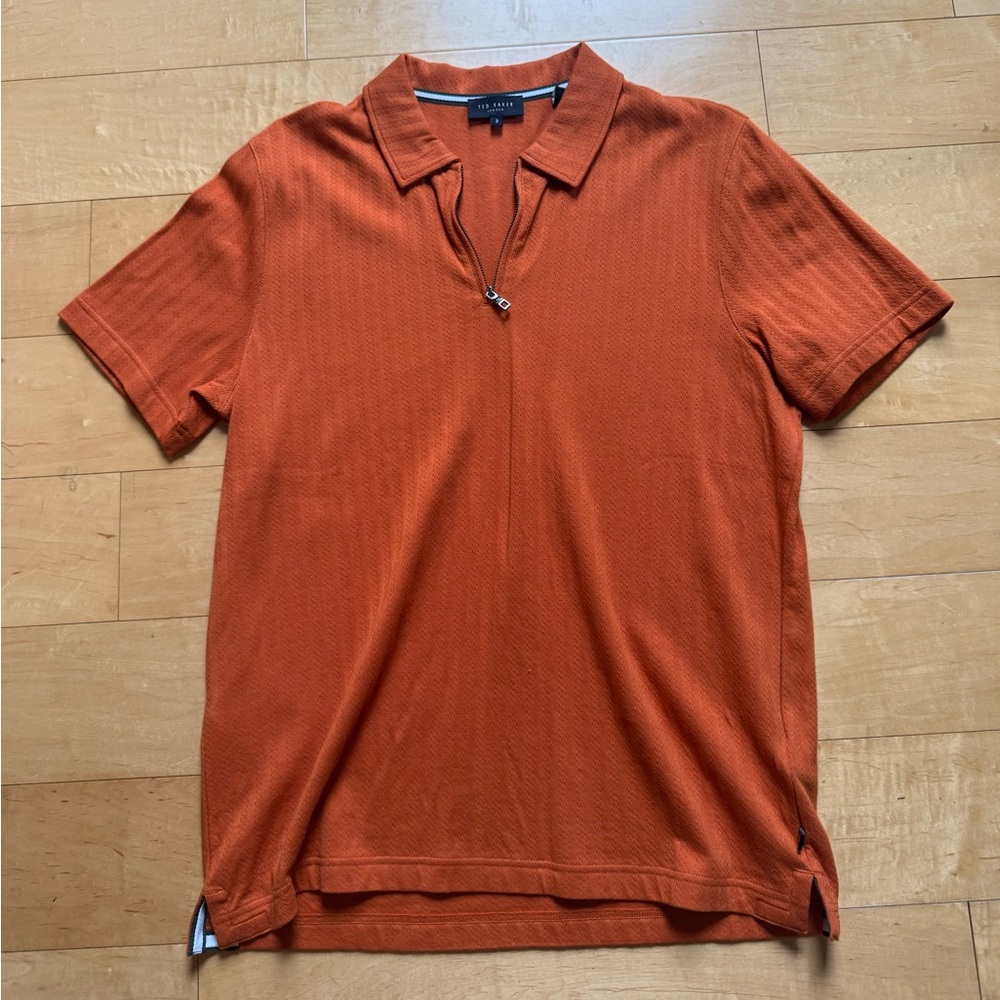 Ted Baker Cophen T Texture Zip Neck Polo Shirt